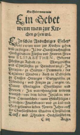 Ein Gebet wenn man zur Kirchen gehen wil.