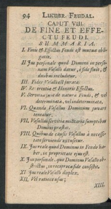 Caput VIII. De Fine Et Effectu Feudi.