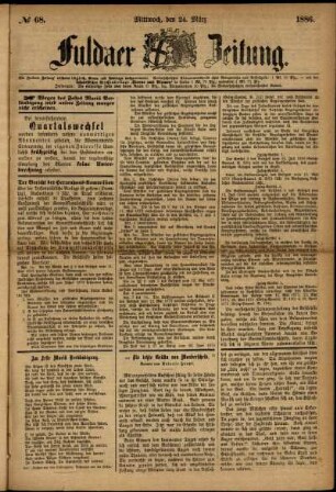 Ausgabe vom Mittwoch, den 24. März 1886.