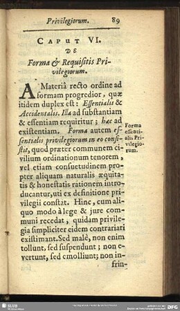 Caput VI. De Forma & Requisitis Privilegiorum