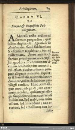 Caput VI. De Forma & Requisitis Privilegiorum