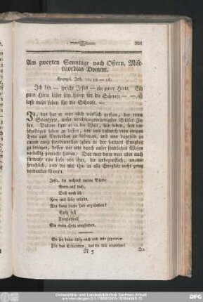 Am zweyten Sonntage nach Ostern, Misericordias Domini.