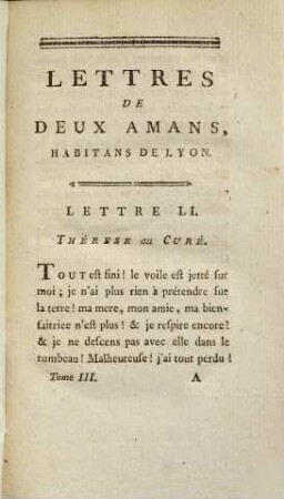 Lettres De Deux Amans, Habitans De Lyon. 3