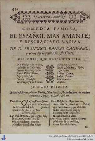 El Español mas amante, y Desgraciado Mazias.