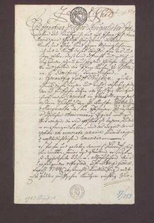 Schuldverschreibung von Ignaz Freyer von Stupferich gegen St. Bonifatius zu Schöllbronn