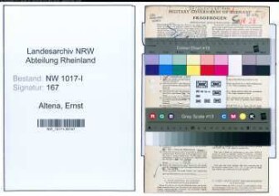 Entnazifizierung Ernst Altena , geb. 10.03.1893 (Buerovorsteher)