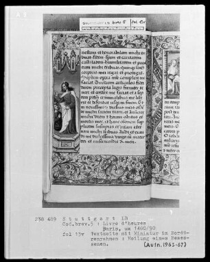 Lateinisches Stundenbuch (Livre d'heures) — Heilung eines Besessenen, Folio 13verso