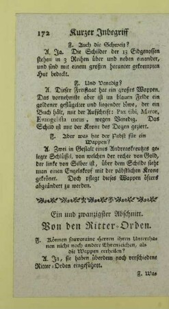 Ein und zwanzigster Abschnitt. Von den Ritter-Orden