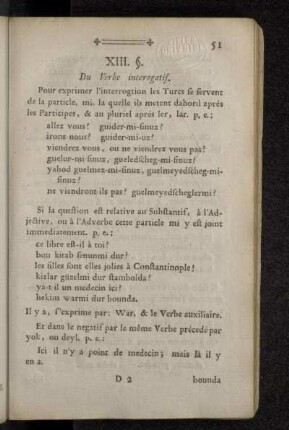 XIII. Du Verbe interogatif.