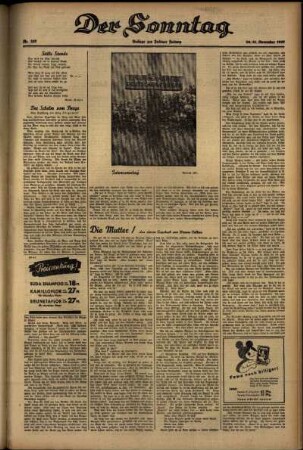 Zweite Ausgabe vom Samstag, den 20. November 1937.