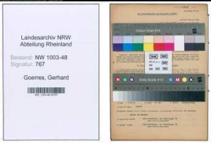 Entnazifizierung Gerhard Goerres , geb. 11.01.1918 (Reg.Inspektor)