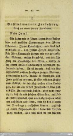 I. Bahrdt war ein Irrlehrer