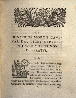 De donatione mortis cavsa valida, licet expresse in casvm mortis non differatvr