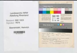 Entnazifizierung Heinrich Baerendahl , geb. 12.06.1888 (Hausmeister)