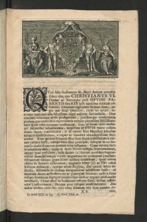 [Rector Academiae. Lipsiensis Ad Panegyrin. Solemnem Qva Avgvstissimo. Potentissimoqve Monarchae Christiano. VI ...]