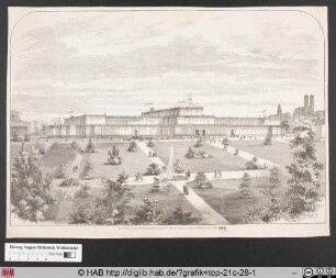 Der allgemeine deutsche Industrieausstellungs-Palast in München, nach einem Plane des Oberbaurath A. Voit.