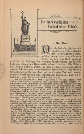 Die merkwürdigsten Baudenkmäler Fulda's.