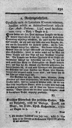 2. Rechtsgelahrheit.