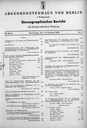 Nr. 4 (64), 19. Februar 1953
