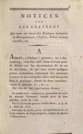 Notices sur les graveurs qui nous ont laissé des estampes marquées de monogrammes, chiffres, 1