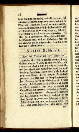 Vierter Abschnitt. Von der Verbindung der Gedanken