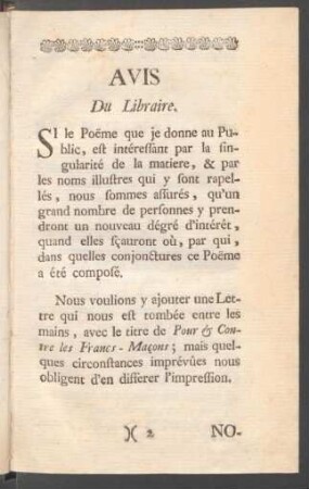 Avis Du Libraire