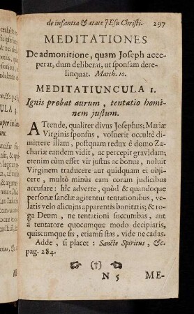 297-308, Meditationes De admonitione, quam Joseph ...; ...