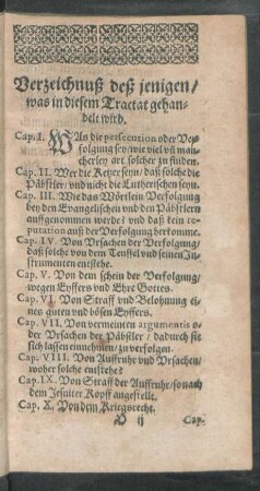 Verzeichnuß deß jenigen/ was in diesem Tractat gehandelt wird