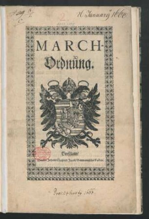 March-Ordnung : [Actum Breßlaw den 26. Ianuarii 1666]