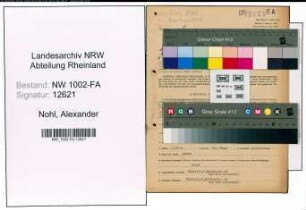 Entnazifizierung Alexander Nohl, geb. 17.04.1907 (Haendler)