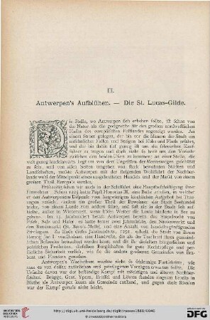 III. Antwerpen'Aufblühen. - Die St. Lucas-Gilde