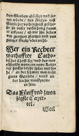 Wer ein Rechter warhaffter Catholischer Christ sey ... Das Fünff und zwenzigste Capittel.