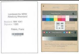 Entnazifizierung Franz Peters , geb. 09.12.1901 (Monteur)