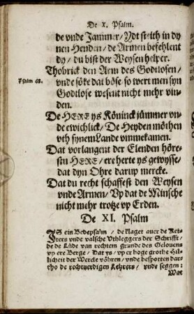 De XI. Psalm. - De XX. Psalm.