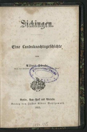 Sickingen : eine Landsknechtsgeschichte