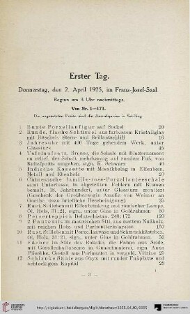 Erster Tag (Nr. 1-171)
