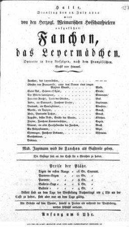 Fanchon, das Leyermädchen