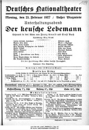 Der keusche Lebemann