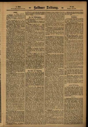 Zweite Ausgabe vom Dienstag, den 01. Juli 1913.