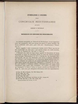 Enumerazione E Sinonimia Delle Conchiglie Mediterranee