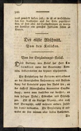 328-340, Der eilfte Abschnitt. Von den Kolicken.