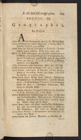 Sectio IX. Geographia.