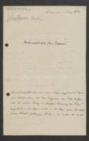 Brief von Maximilian Westermaier an Unbekannt