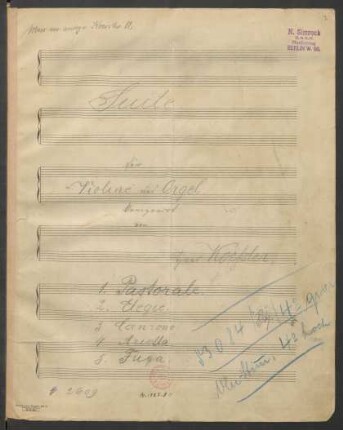 Suiten; vl, org; a-Moll