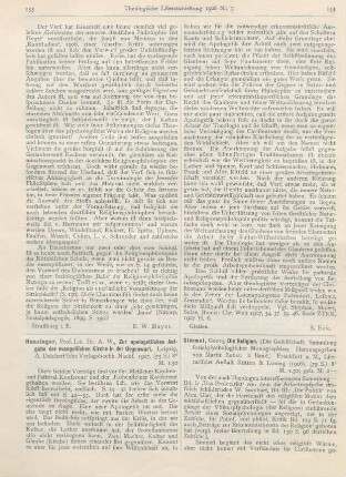 153-154 [Rezension] Hunzinger, August Wilhelm, Zur apologetischen Aufgabe der evangelischen Kirche in der Gegenwart