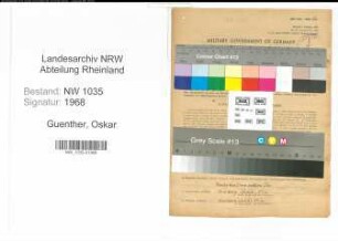 Entnazifizierung Oskar Guenther , geb. 01.04.1911 (Bergmann)