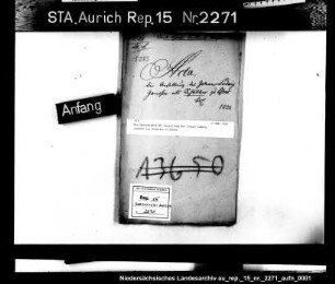 Die Genehmigung der Anstellung des Johann Ludwig Janssen als Schütter in Esens