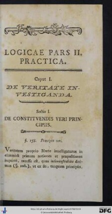 Logicae Pars II. Practica.