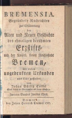 Zweeten Bandes Zweiter Theil