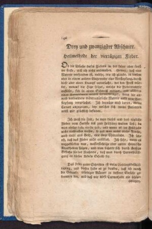 Drey und zwanzigster Abschnitt. Heilmethode der viertägigen Fieber